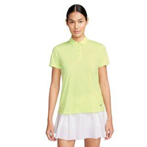 NWT Women's Medium Lemon Yellow Polo shirt Nike Dri-Fit Victory Solid